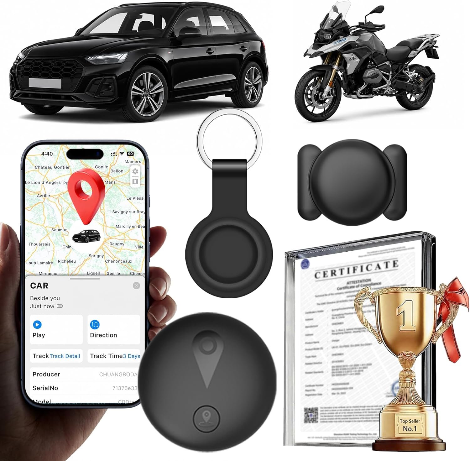 Mini traceur Bluetooth magnétique