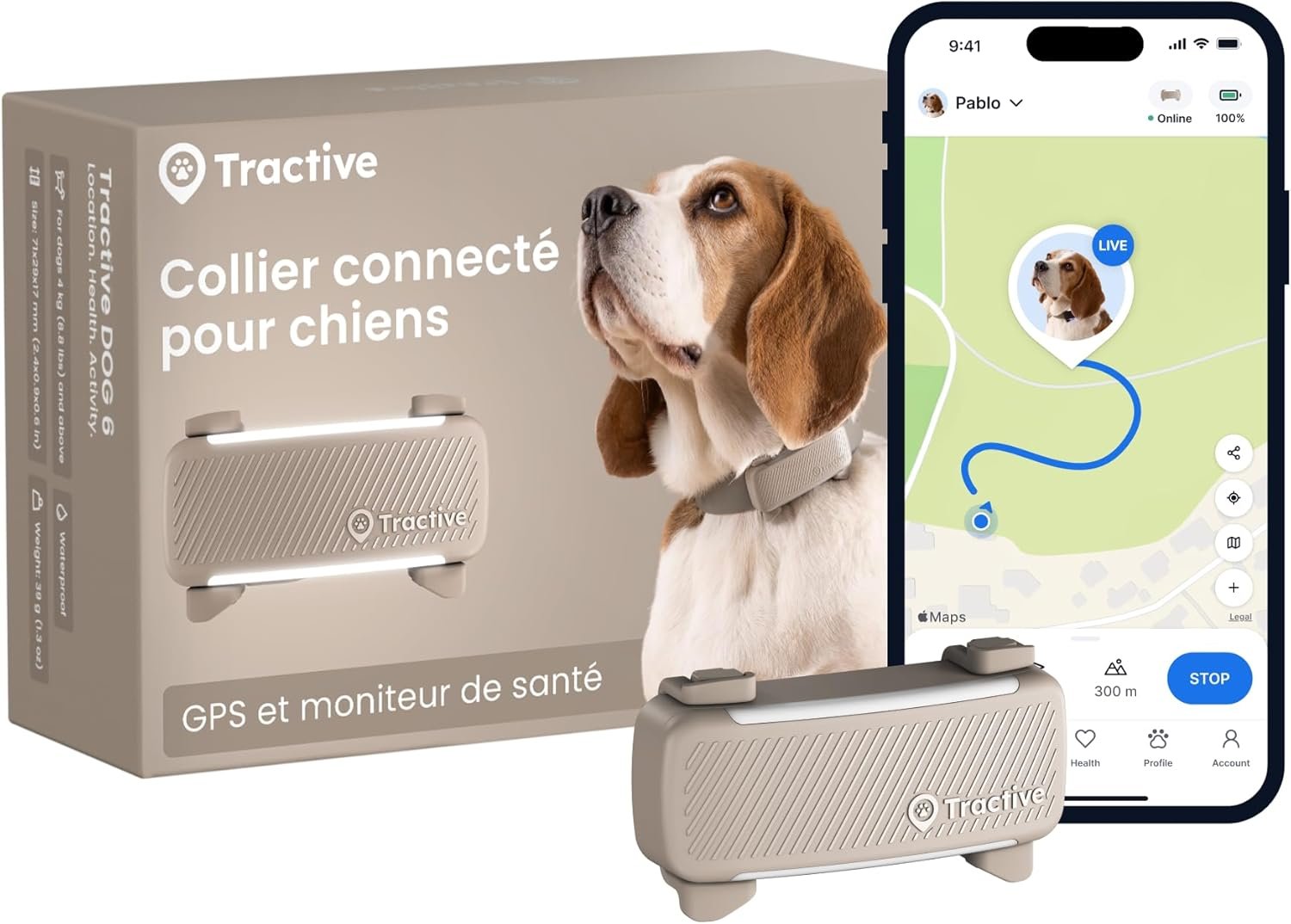 Tractive GPS Dog, collier GPS pour chien